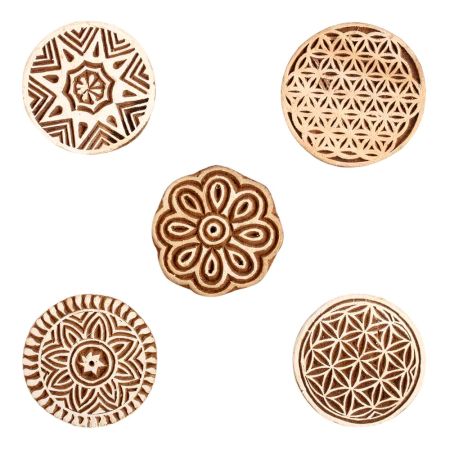 Set of 5 Piece New Mix Wooden Printing Block